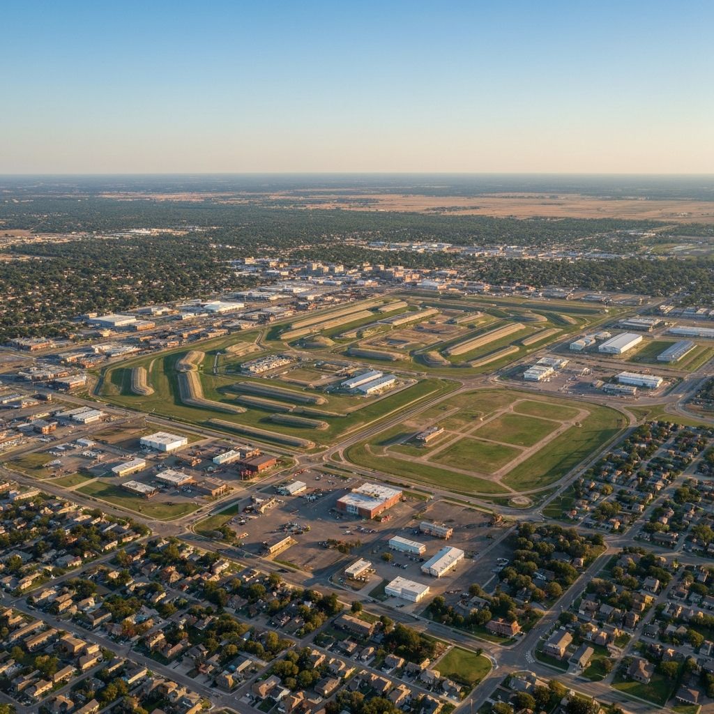 Lawton, Oklahoma landscape with Fort Sill military base